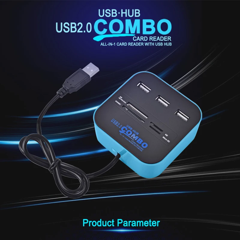 3 Ports USB Hub 2.0 With MS/M2/TF Card Reader Mini Hub USB Combo USB Splitter Adapter For PC Laptop Computer
3 Ports USB Hub 2.0 With MS/M2/TF Card Reader Mini Hub USB Combo USB Splitter Adapter For PC Laptop Computer