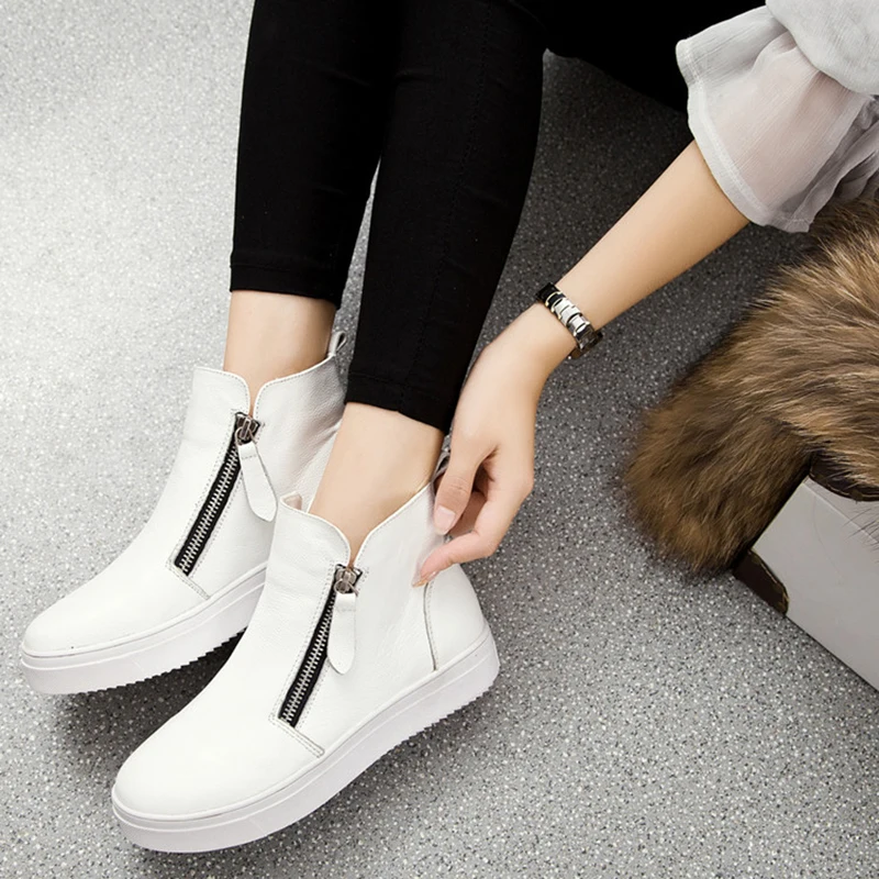 Shoes Women Ankle Boots Leather Shoes New Fashion Black White Shoes bota feminina NA260
Shoes Women Ankle Boots Leather Shoes New Fashion Black White Shoes bota feminina NA260