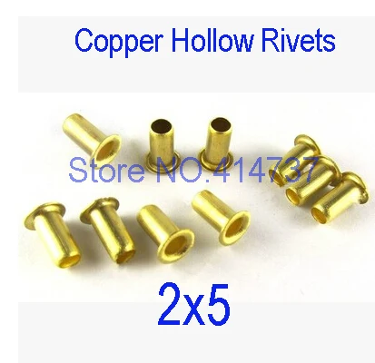 

500pcs /lot High Quality M2(d)*5(L)mm 2mm Brand New Copper Hollow Rivet Double-sided circuit board PCB vias nails