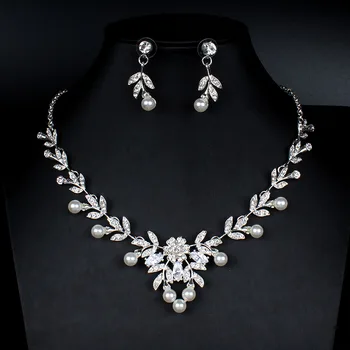 weibang Silver Color Zircon Necklace Earrings Set for Women Bride Bridesmaid Imitation Pearl Jewelry Set Gift dropshipping
weibang Silver Color Zircon Necklace Earrings Set for Women Bride Bridesmaid Imitation Pearl Jewelry Set Gift dropshipping