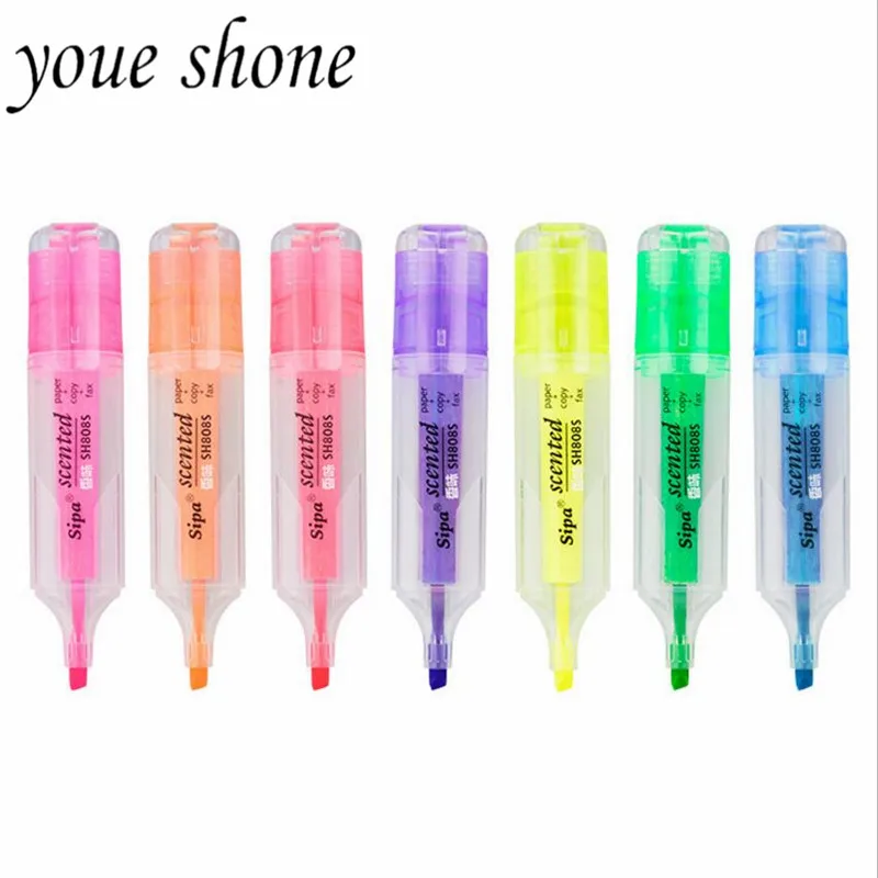 1PCS Highlighter Creative Color Fluorescent Pen Scented Marker Pens Stationery Students Key Marking Pens Office Supplies
1PCS Highlighter Creative Color Fluorescent Pen Scented Marker Pens Stationery Students Key Marking Pens Office Supplies