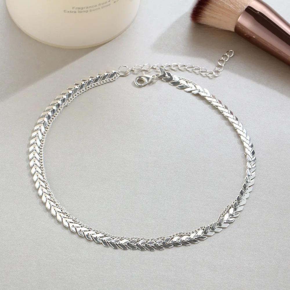 Hot necklace double-layer flat shape fishbone arrow flat chain necklace fish bone chain Bohemian Chocker New Gold Jewelry 5.22
Hot necklace double-layer flat shape fishbone arrow flat chain necklace fish bone chain Bohemian Chocker New Gold Jewelry 5.22