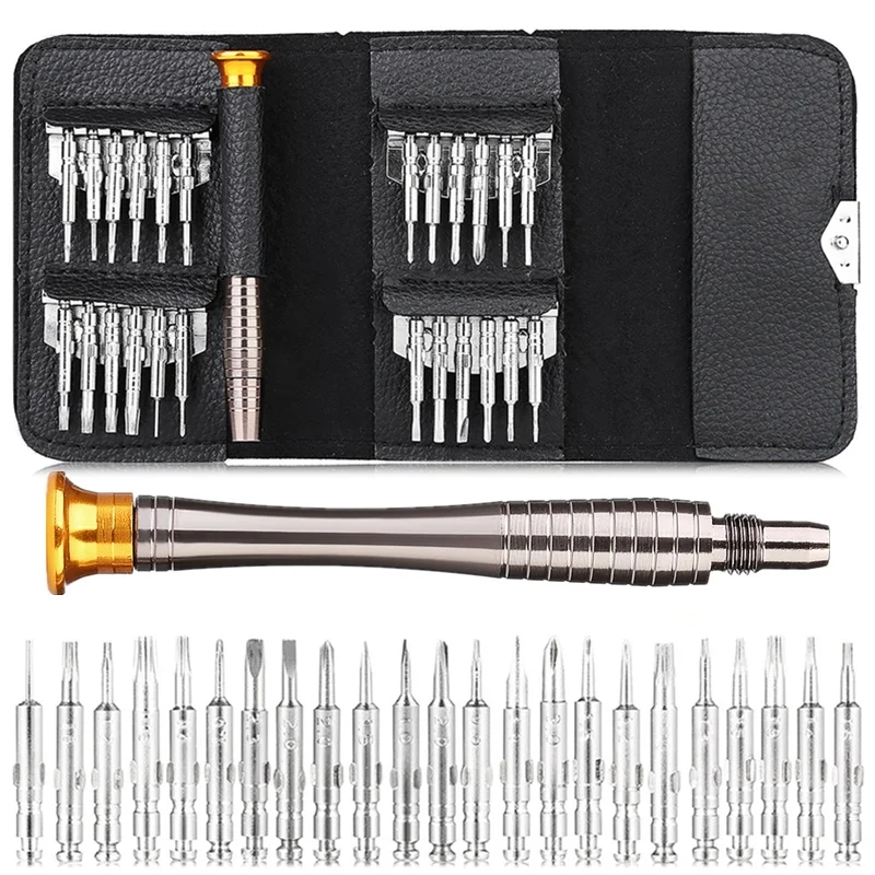 New Portable 25 in 1 Screwdriver Electronics Repair Tools Wallet Set for Glasses Cellphone Laptop Electronics
New Portable 25 in 1 Screwdriver Electronics Repair Tools Wallet Set for Glasses Cellphone Laptop Electronics