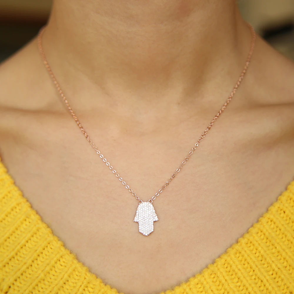 fashion jewelry wholesale micro pave cz hamsa hand rose gold color fatima's hand turkish jewelry women gold color necklace
fashion jewelry wholesale micro pave cz hamsa hand rose gold color fatima's hand turkish jewelry women gold color necklace