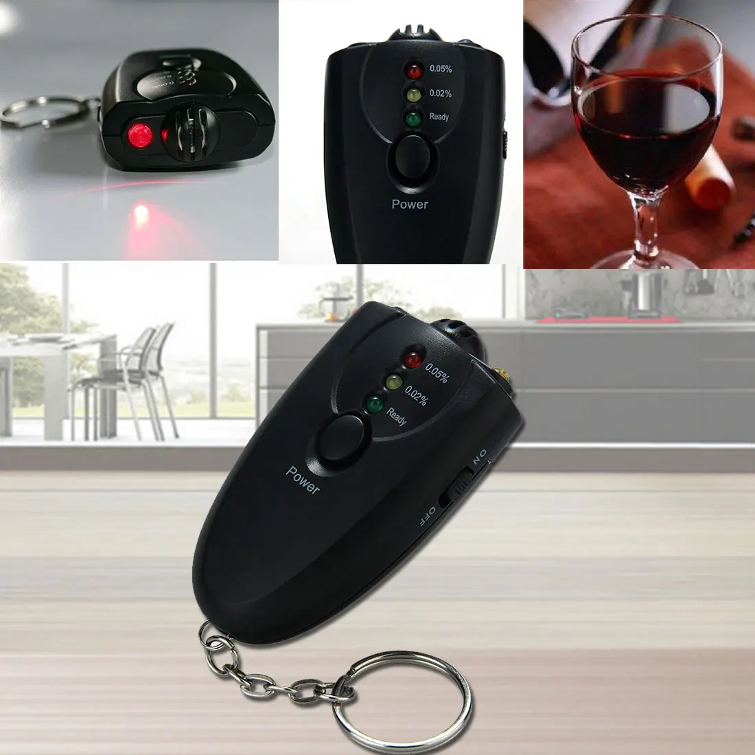 Mini Key Chain Alcohol Meter Analyzer Portable Keychain Red Light LED Flashlight Alcohol Breath Tester Breathalyzer
Mini Key Chain Alcohol Meter Analyzer Portable Keychain Red Light LED Flashlight Alcohol Breath Tester Breathalyzer