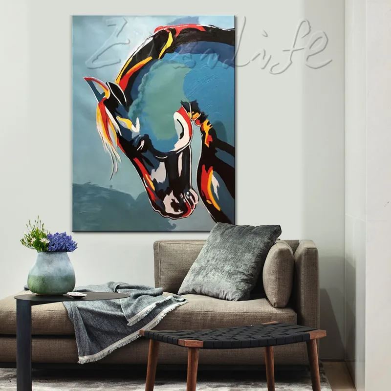 

Hand Painted Original oil painting,horse painting,impasto,heavy texture,huge size,palette knife painting,Wall Art. Home Decor
