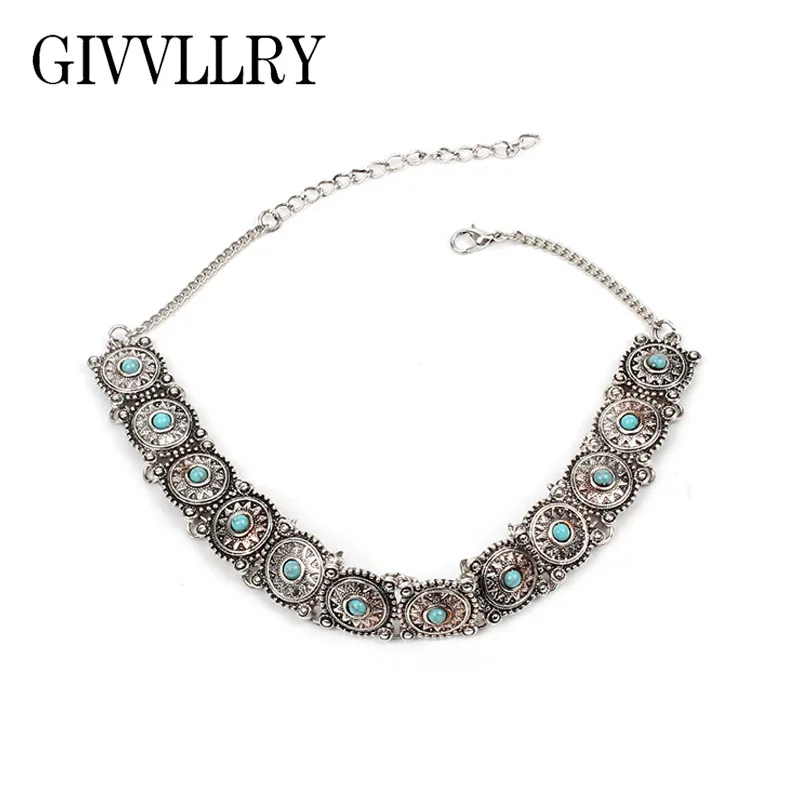 GIVVLLRY Gypsy Antique Silver Color Choker Necklace Fashion Indian Jewelry Vintage Tibetan Silver Color Carved Chokers for Women
GIVVLLRY Gypsy Antique Silver Color Choker Necklace Fashion Indian Jewelry Vintage Tibetan Silver Color Carved Chokers for Women