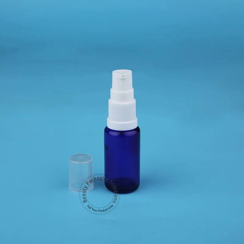 Фото High Quality 15ml 10pcs/Lot Blue Glass Lotion Pump Spray Bottle Facial Cream Small Jar Split Charging Vial Cosmetic Container | Красота и