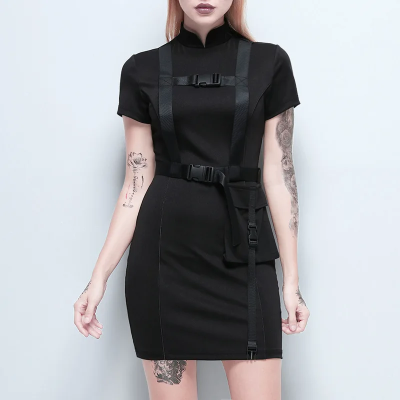 JIEZuoFang Sexy Club Punk Girls Gothic Women Dresses Bodycon Vintage Stand Collar Plain 2019 Office Ladies Female Short Dress
JIEZuoFang Sexy Club Punk Girls Gothic Women Dresses Bodycon Vintage Stand Collar Plain 2019 Office Ladies Female Short Dress