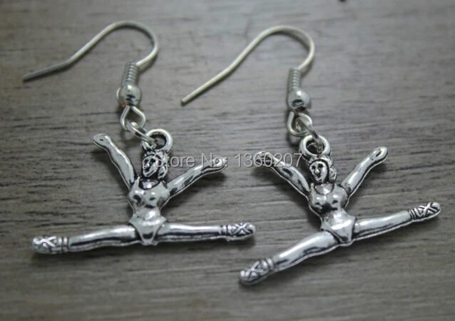 10pair/lot Gymnastics Charms earring Antique Silver Tone Double Sided Gymnast charm pendants drop earrings
10pair/lot Gymnastics Charms earring Antique Silver Tone Double Sided Gymnast charm pendants drop earrings