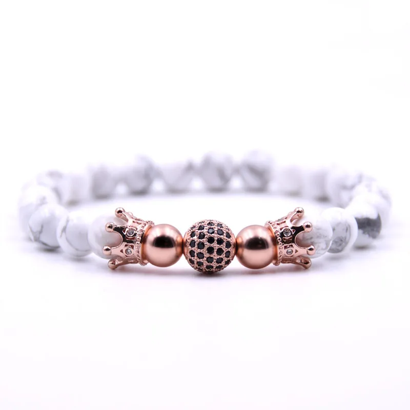 2018 Hot Trendy Lava Stone Pave CZ Rose gold double Crown And ball Charm Bracelet For Men Or Women Bracelet Jewelry Pulseira
2018 Hot Trendy Lava Stone Pave CZ Rose gold double Crown And ball Charm Bracelet For Men Or Women Bracelet Jewelry Pulseira