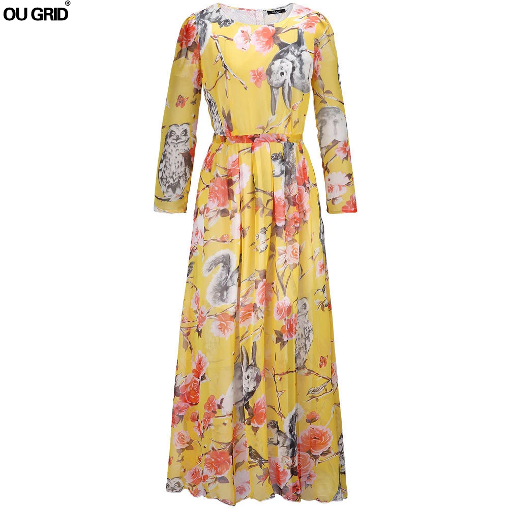 Women Chiffon Dresses New Arrivals Long Sleeve O-neck Autumn Dress Fashion Maxi Long Plus Size Women Clothing L-6XL
Women Chiffon Dresses New Arrivals Long Sleeve O-neck Autumn Dress Fashion Maxi Long Plus Size Women Clothing L-6XL