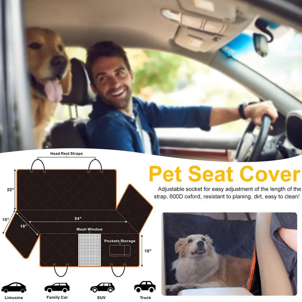 137x147cm Practical Pet Seat Cover Dog Car Seat Cover With Mesh Viewing Window Storage Pocket Dog Hammock Non-Scratch Cushion
137x147cm Practical Pet Seat Cover Dog Car Seat Cover With Mesh Viewing Window Storage Pocket Dog Hammock Non-Scratch Cushion