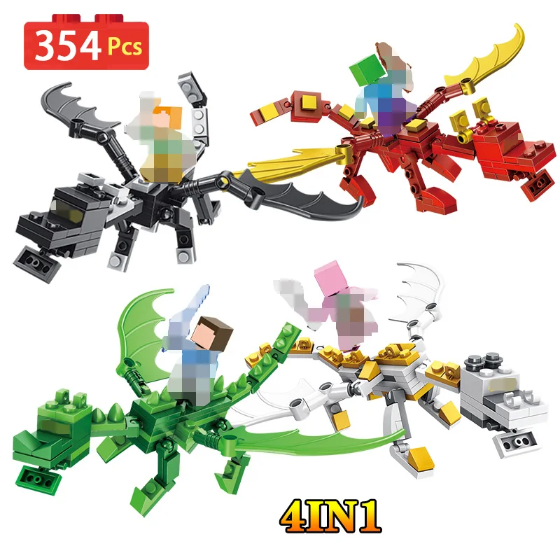 4 IN 1 My World Dragon 354pcs Building Block Compatible with LegoING Minecrafter Zombie Gifts DIY Assembly Toys For Children
4 IN 1 My World Dragon 354pcs Building Block Compatible with LegoING Minecrafter Zombie Gifts DIY Assembly Toys For Children