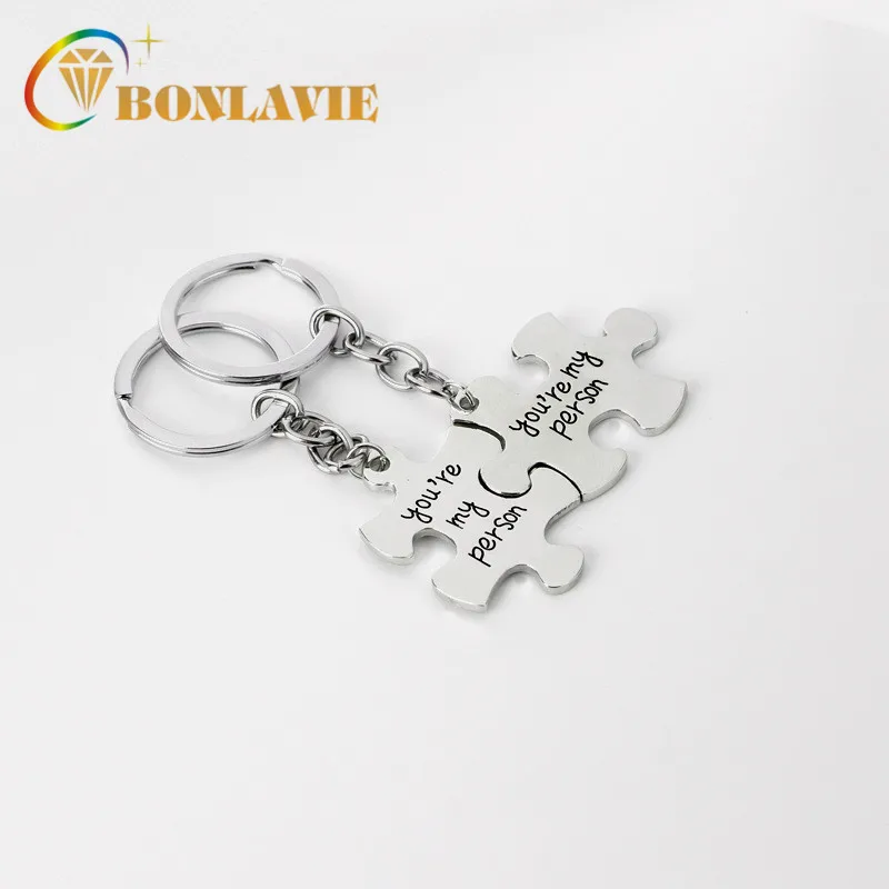 BONLAIVE New Fashion You Are My Person Couple Lovers Keychain Set Alloy Puzzle Keychain Couple Jewelry Love Forever Gift
BONLAIVE New Fashion You Are My Person Couple Lovers Keychain Set Alloy Puzzle Keychain Couple Jewelry Love Forever Gift