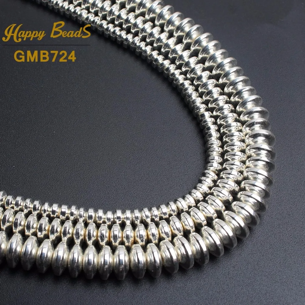 Silver Rondell Hematite Beads For Jewelry Making Natural Stone beads Spacer Beads Diy Bracelet Jewellery 4mm 6mm 8mm 15"Strand
Silver Rondell Hematite Beads For Jewelry Making Natural Stone beads Spacer Beads Diy Bracelet Jewellery 4mm 6mm 8mm 15"Strand