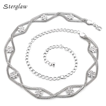 European Style Silver Plated Metal Rhinestone Waist Chain Belts Crystal Charm Bikini Beach Belts Female Dance Accessories F046
European Style Silver Plated Metal Rhinestone Waist Chain Belts Crystal Charm Bikini Beach Belts Female Dance Accessories F046