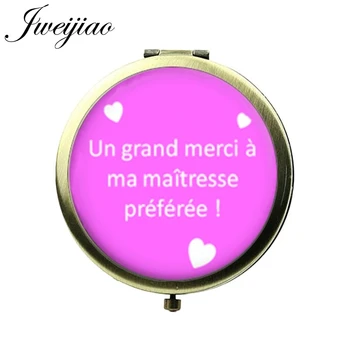 JWEIJIAO Merci French Makeup Compact Mirror un grand merci a ma maitresse preferee Glass Cabochon Vintage Floding Pocket mirrors
JWEIJIAO Merci French Makeup Compact Mirror un grand merci a ma maitresse preferee Glass Cabochon Vintage Floding Pocket mirrors
