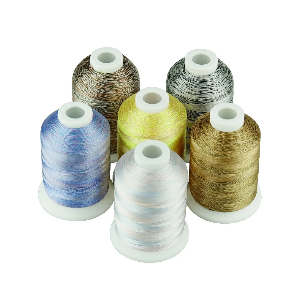 Simthread Polyester Multi-colored Embroidery Machine Thread 6 Colors/Kit, 1,100 yards/spool
Simthread Polyester Multi-colored Embroidery Machine Thread 6 Colors/Kit, 1,100 yards/spool