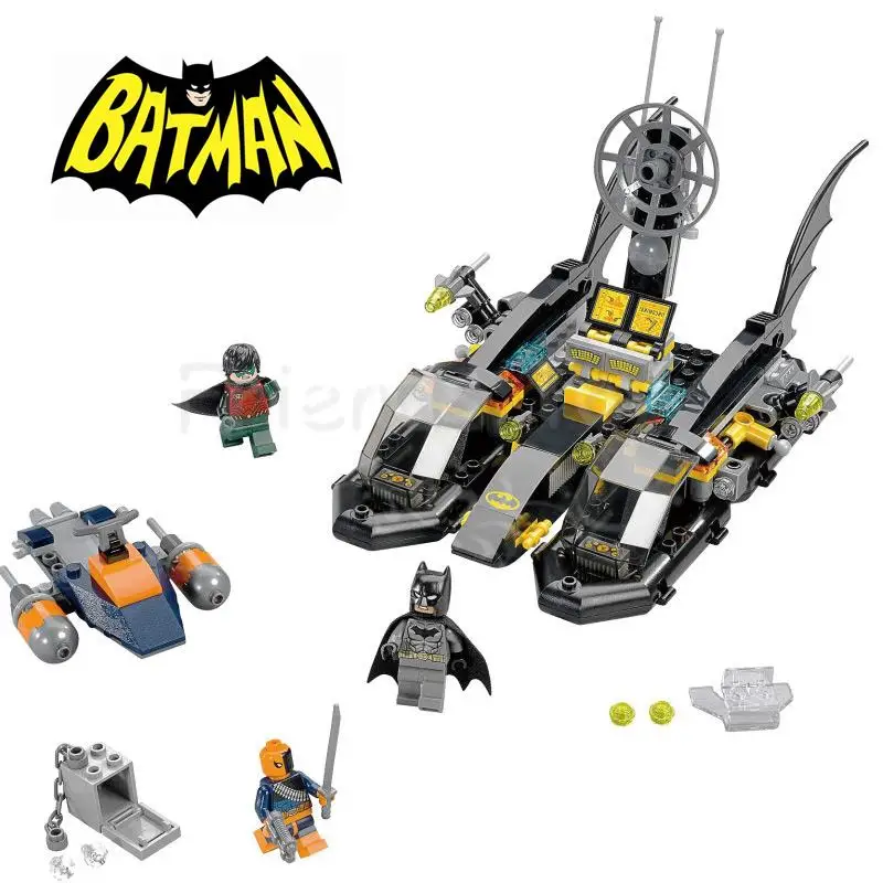 

Batman Set The Batboat Harbor Pursuit Deathstroke Robin Building Bricks Block Figure Toy 76034 Compatible With Lego