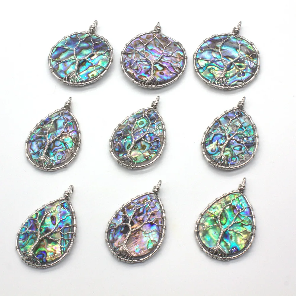 Kraft-beads Unique Silver Plated Tree of Life Abalone Shell Round Water Drop Pendant Fashion Jewelry
Kraft-beads Unique Silver Plated Tree of Life Abalone Shell Round Water Drop Pendant Fashion Jewelry