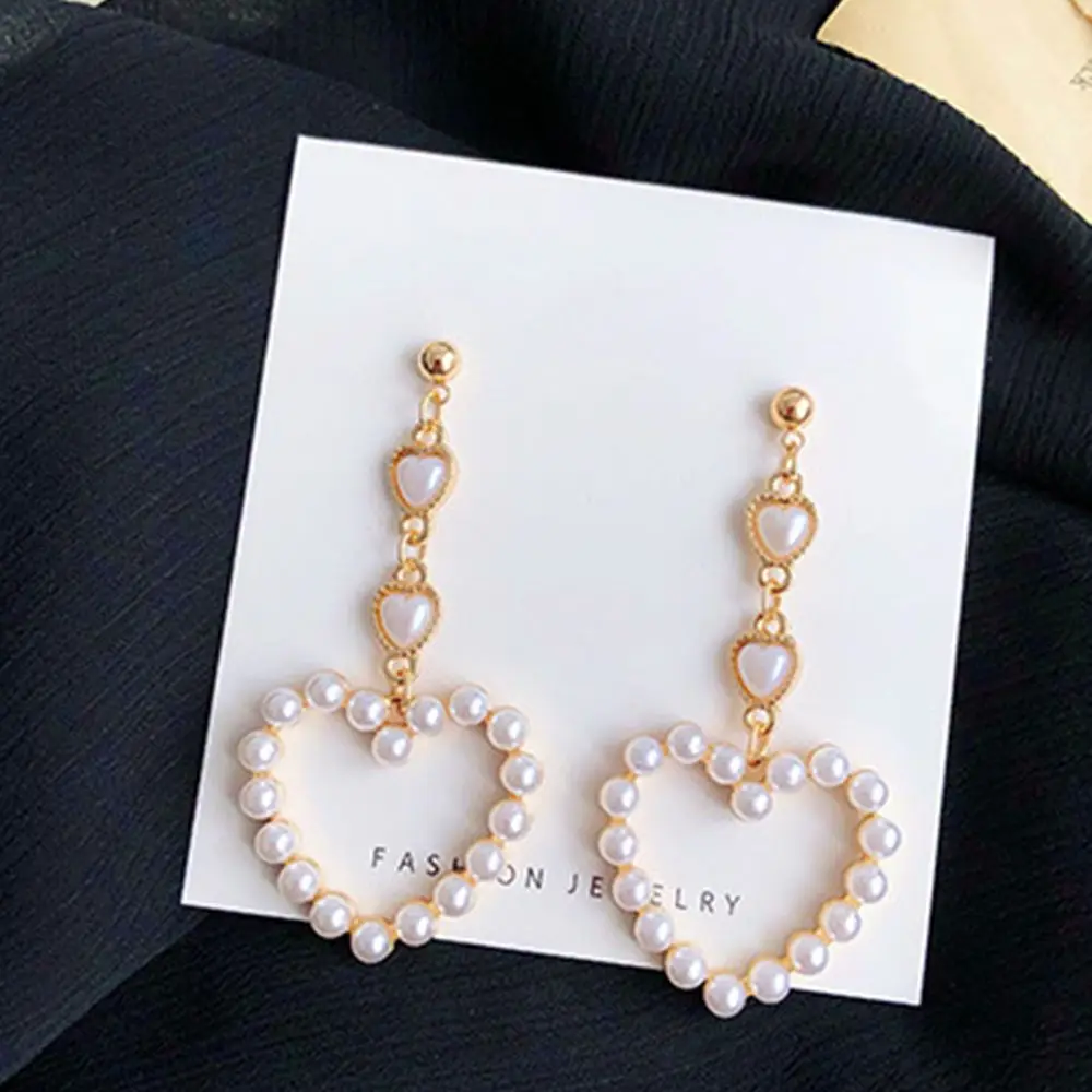 Fashion Woman Dangle Earrings Heart Pearl Earrings for women Sweet Elegant Earrings Party Wedding Jewelry Accessories
Fashion Woman Dangle Earrings Heart Pearl Earrings for women Sweet Elegant Earrings Party Wedding Jewelry Accessories