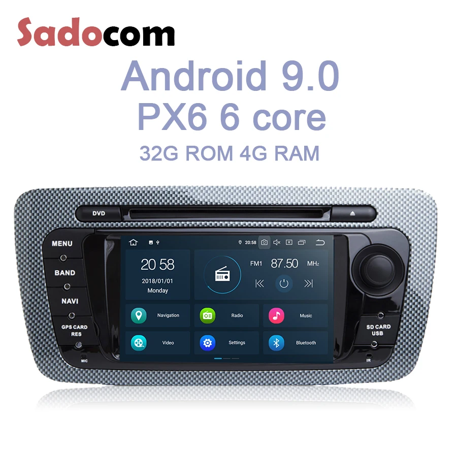 PX6 2din Android 9.0 6 Core 4GB RAM 64G ROM Car navigation DVD Player GPS RDS autoradio Bluetooth For VW Seat Ibiza 2009 - 2014
PX6 2din Android 9.0 6 Core 4GB RAM 64G ROM Car navigation DVD Player GPS RDS autoradio Bluetooth For VW Seat Ibiza 2009 - 2014