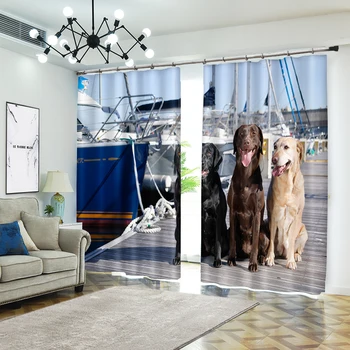 Three Dogs Near The Yacht for Bedding Room Living Room or Hotel Drapes Cortians Sunshade 3D Window Curtains
Three Dogs Near The Yacht for Bedding Room Living Room or Hotel Drapes Cortians Sunshade 3D Window Curtains