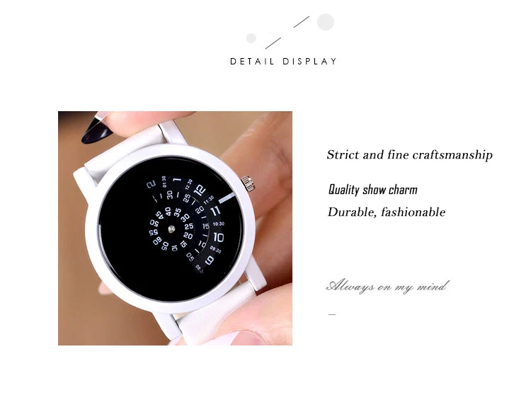 2017 BGG creative design wristwatch camera concept brief simple special digital discs hands fashion quartz watches for men women 22