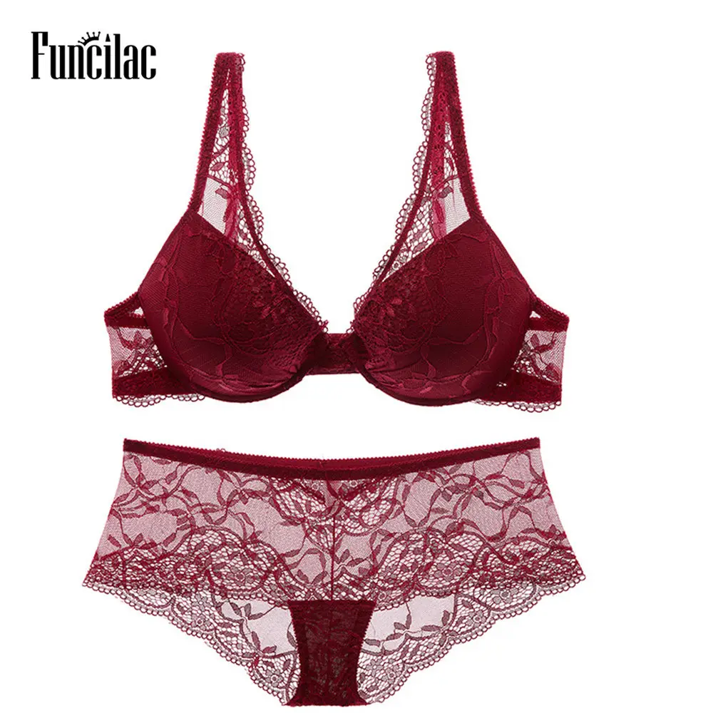 FUNCILAC Lace Embroidery Bra Set Underwear Sexy Push Up Brassiere Intimates With Transparent Lingerie Set
FUNCILAC Lace Embroidery Bra Set Underwear Sexy Push Up Brassiere Intimates With Transparent Lingerie Set