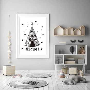 Personalized Name Tent Star Nordic Decor Canvas Painting Nursery Scandinavian Black and White Wall Pictures for Kids Room Decor
Personalized Name Tent Star Nordic Decor Canvas Painting Nursery Scandinavian Black and White Wall Pictures for Kids Room Decor