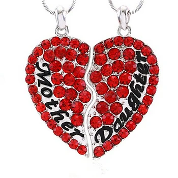 Wholesale Factory Directly Cheap Red Crystal Mother's Day Best Friends Heart Pendant Mother Daughter Necklace Sets 
Wholesale Factory Directly Cheap Red Crystal Mother's Day Best Friends Heart Pendant Mother Daughter Necklace Sets