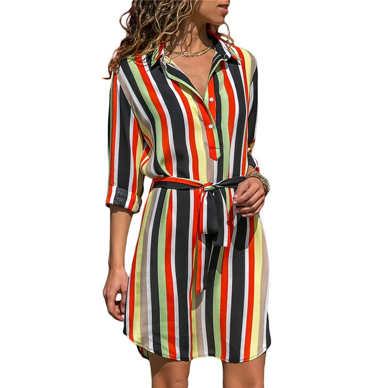 Long Sleeve Shirt Dress 2019 Summer Chiffon Boho Beach Dresses Women Casual Striped Print A-line Mini Party Dress Vestidos
Long Sleeve Shirt Dress 2019 Summer Chiffon Boho Beach Dresses Women Casual Striped Print A-line Mini Party Dress Vestidos