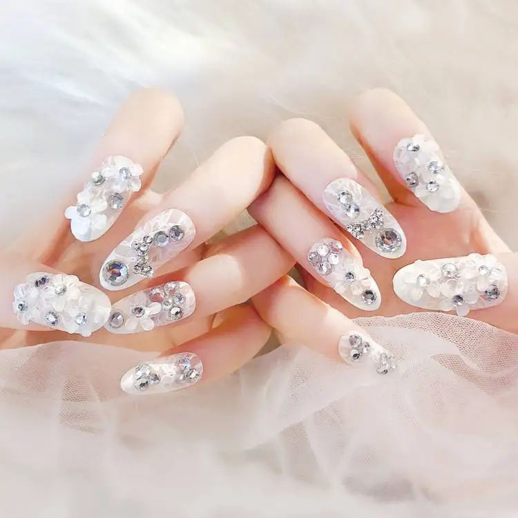 24pcs ballerina nails glitter Rhinestone flower bead long 3d fake nails for wedding stick on nails deco salon
24pcs ballerina nails glitter Rhinestone flower bead long 3d fake nails for wedding stick on nails deco salon
