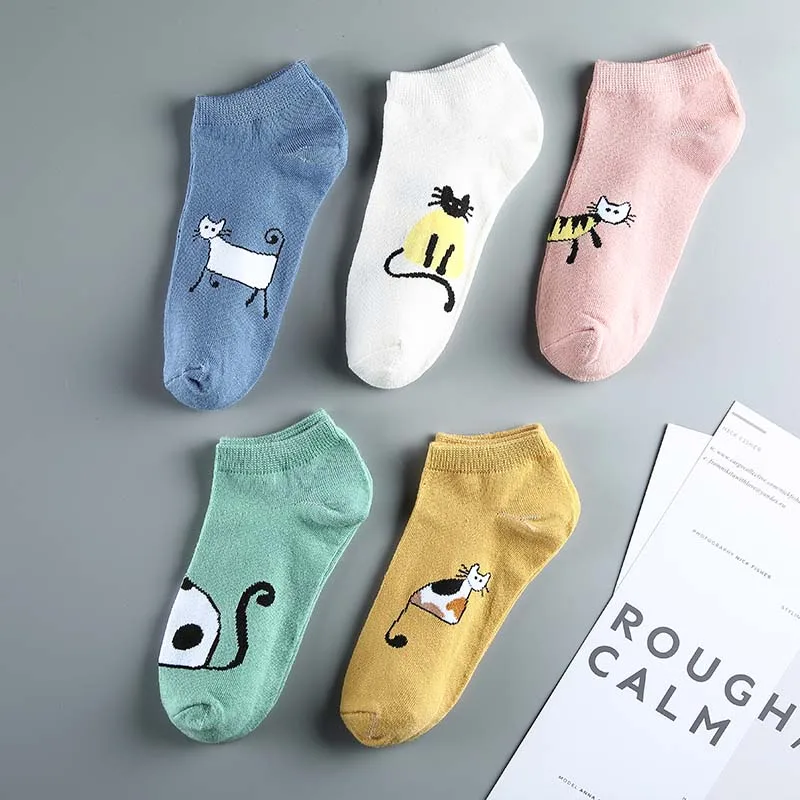 Cartoon Cat Women Socks Slippers Spring Casual Funny Animal Thin Socks For Women High Quality Socks For Female 5pair/lot
Cartoon Cat Women Socks Slippers Spring Casual Funny Animal Thin Socks For Women High Quality Socks For Female 5pair/lot