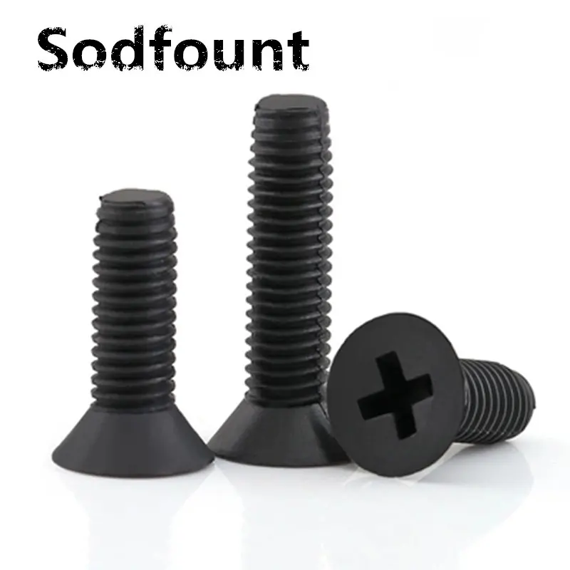 100pcs M3 M4 black cross flat plastic screw Nylon insulated screw countersunk head cross bolt screw
100pcs M3 M4 black cross flat plastic screw Nylon insulated screw countersunk head cross bolt screw