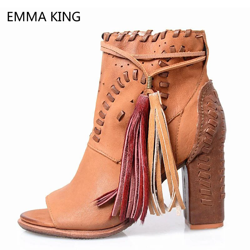 Roman Summer Sandal Women Ankle Boots Thick High-heeled Shoes Leather Fringes Peep Toe Zip Gladiator Sandals For Ladies 2019
Roman Summer Sandal Women Ankle Boots Thick High-heeled Shoes Leather Fringes Peep Toe Zip Gladiator Sandals For Ladies 2019