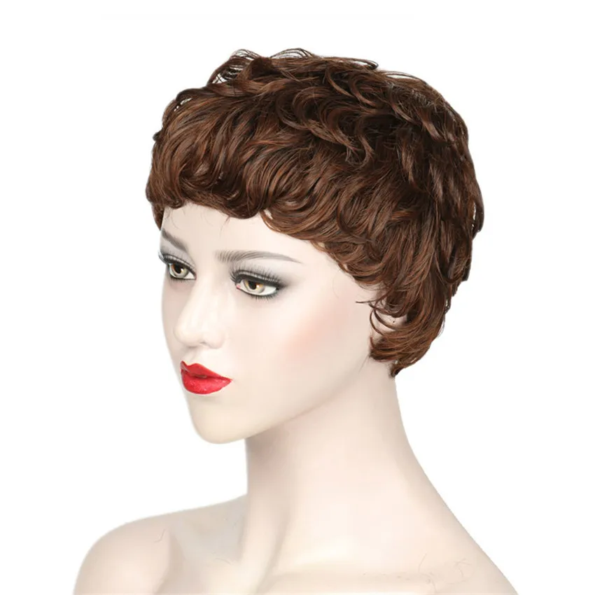 Gres Bouncy Curly Short Women Wigs Summer Machine Made Toupee for Mother Heat Resistant Fiber Brown Hair Pieces
Gres Bouncy Curly Short Women Wigs Summer Machine Made Toupee for Mother Heat Resistant Fiber Brown Hair Pieces