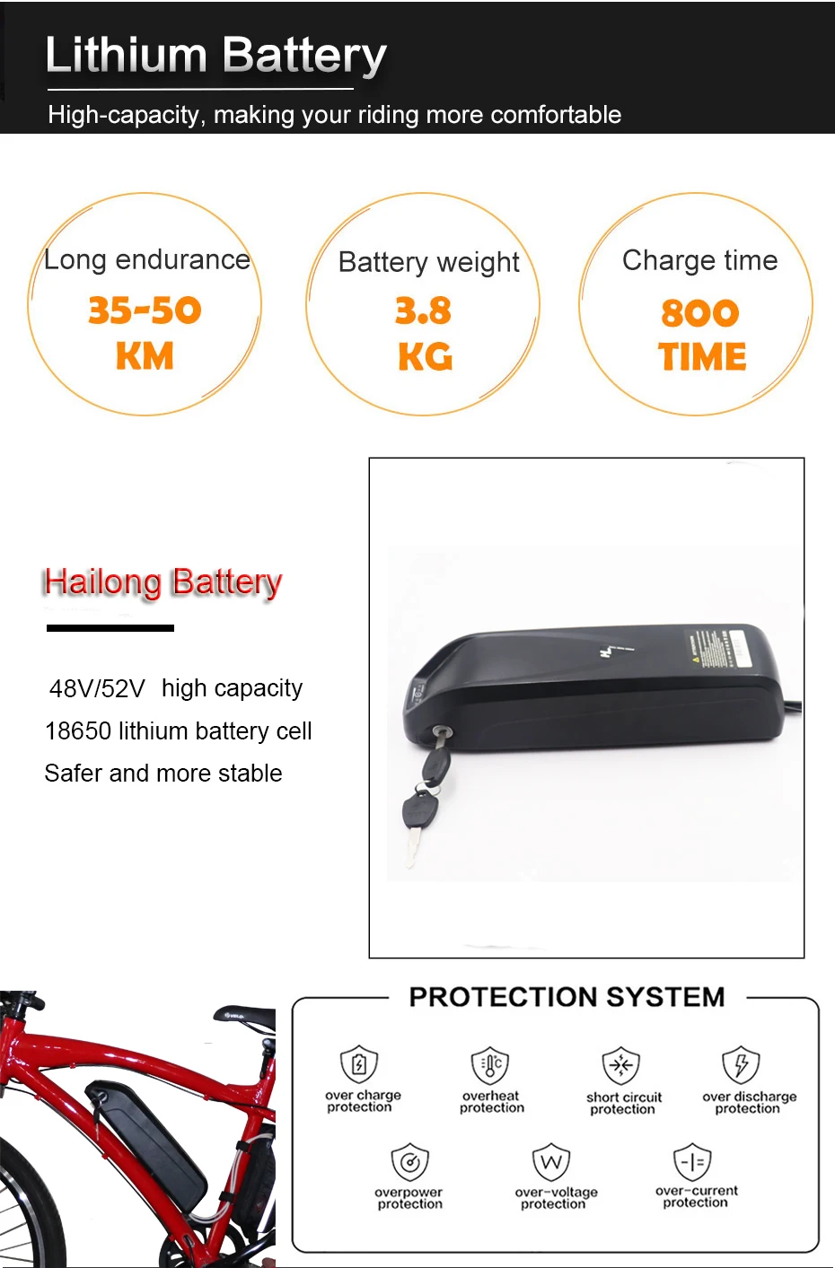 Perfect BAFANG motor 48V 500w electric bike conversion kit batterie velo electric motor 48v10ah/13ah battery 11