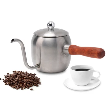 500ml Elegant Long Gooseneck Drip Coffee Pot 304 Stainless Steel Wooden Handle Anti-scald Coffee Kettle Teapot for Home Office
500ml Elegant Long Gooseneck Drip Coffee Pot 304 Stainless Steel Wooden Handle Anti-scald Coffee Kettle Teapot for Home Office