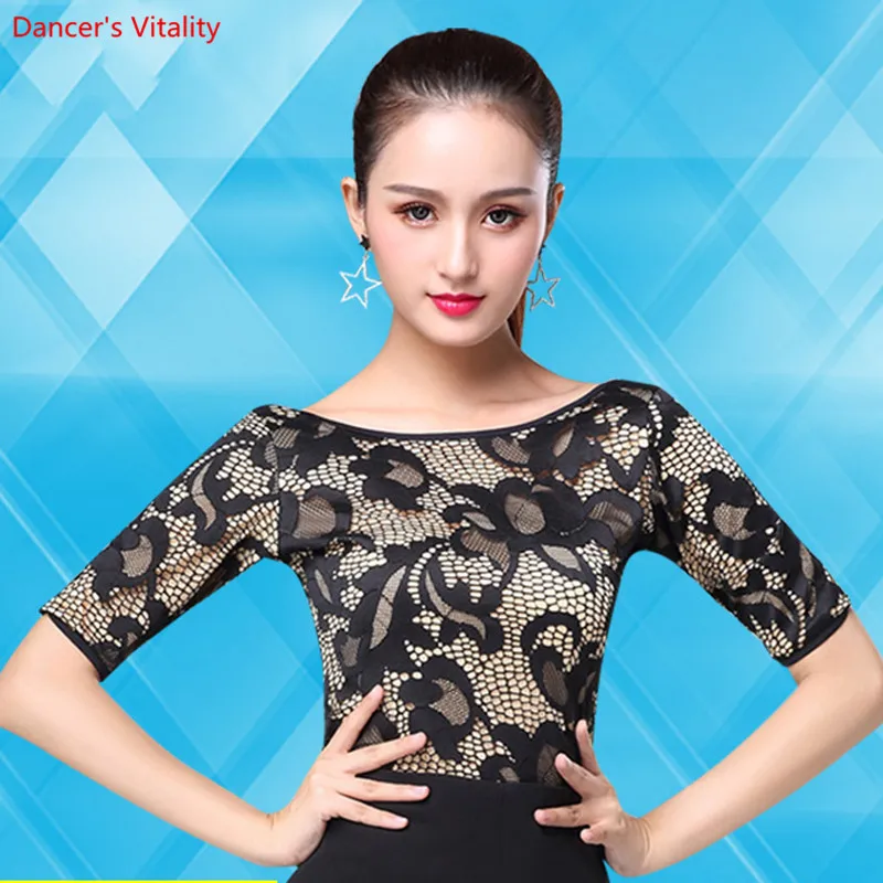 Women Latin Dance Tops 2018 New Adult Half Sleeves Lace Latin Dance Practice Clothes Standard Ballroom Waltz Samba Dance Costume
Women Latin Dance Tops 2018 New Adult Half Sleeves Lace Latin Dance Practice Clothes Standard Ballroom Waltz Samba Dance Costume