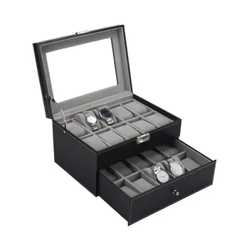 PU Leather Double Layers 20 Grids Slots Watch Box Watches Container Organizer Box Jewelry Display Storage Case
PU Leather Double Layers 20 Grids Slots Watch Box Watches Container Organizer Box Jewelry Display Storage Case