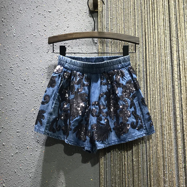 Heavy Industry Sequins Loose-legged Jeans Shorts Women 2019 Summer New European Style Large-size Loose Waist Hot Pants Jeans
Heavy Industry Sequins Loose-legged Jeans Shorts Women 2019 Summer New European Style Large-size Loose Waist Hot Pants Jeans