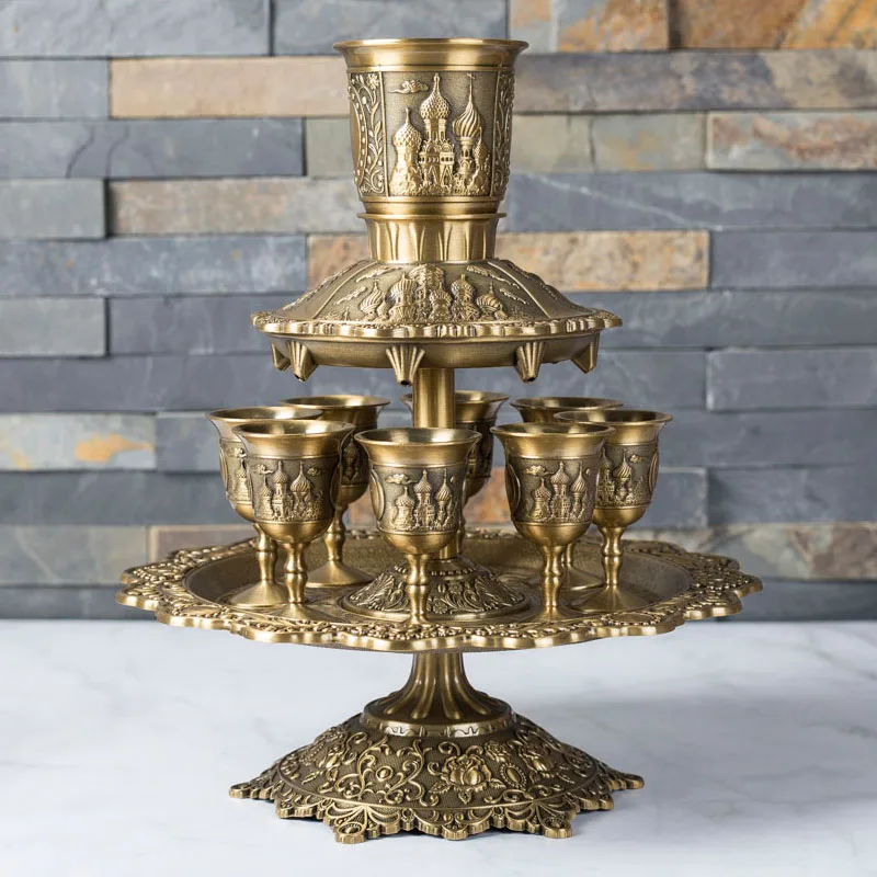 12PCS/set Russian liquor wine dispenser bronze color wine set alloy metal whiskey set for Home decoration wine decanter JJ062
12PCS/set Russian liquor wine dispenser bronze color wine set alloy metal whiskey set for Home decoration wine decanter JJ062