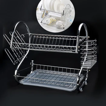 New Multifunctional Storage Shelf Corrosion Resistant And Wear Resistant 2 Tier Iron Chrome Bowl Plate Dish Cup Cutlery Rack
New Multifunctional Storage Shelf Corrosion Resistant And Wear Resistant 2 Tier Iron Chrome Bowl Plate Dish Cup Cutlery Rack
