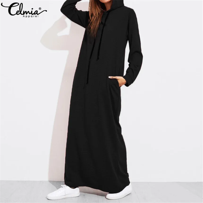 2019 Celmia Autumn Women Hooded Hoodies Dress Female Long Sleeve Casual Sweatshirt Ladies Long Shirt Vestidos Robe Plus Size 5XL
2019 Celmia Autumn Women Hooded Hoodies Dress Female Long Sleeve Casual Sweatshirt Ladies Long Shirt Vestidos Robe Plus Size 5XL