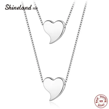 Shineland 2020 Hot Genuine 925 Silver Double Layer & Heart Pendant Necklace Female High Quality Fashion Accessories Bijoux Gift
Shineland 2020 Hot Genuine 925 Silver Double Layer & Heart Pendant Necklace Female High Quality Fashion Accessories Bijoux Gift