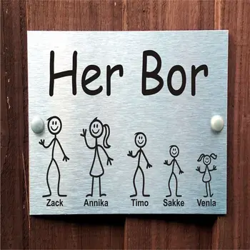 (Her Bor)Norwegian Door Plaques Personalised Stick Family Name Number Signs Aluminium-polyethilene Composite Panel
(Her Bor)Norwegian Door Plaques Personalised Stick Family Name Number Signs Aluminium-polyethilene Composite Panel