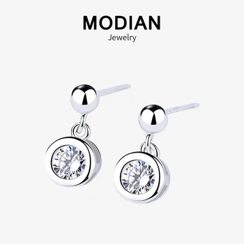 Modian Hot Sale 100% 925 Sterling Silver Round Clear Crystal Stud Earrings Fashion Classic Charm Stud Ear For Women Jewelry
Modian Hot Sale 100% 925 Sterling Silver Round Clear Crystal Stud Earrings Fashion Classic Charm Stud Ear For Women Jewelry