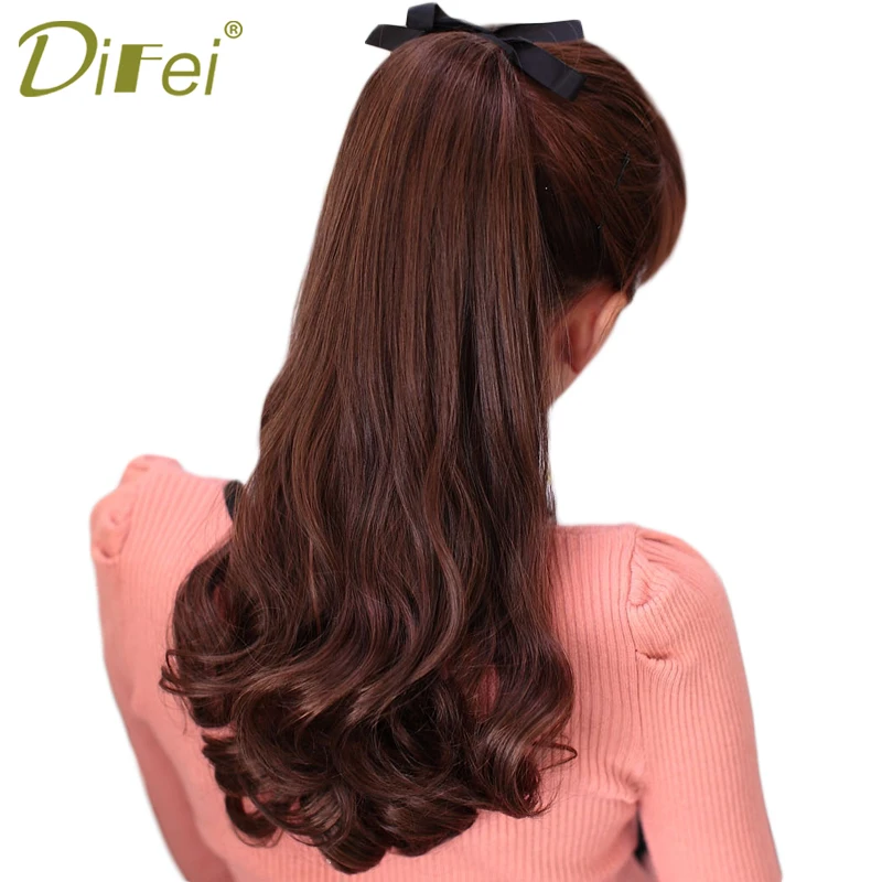 DIFEI-Long-Curly-Synthetic-Ponytail-W-Light-Brown-Ponytail-Hair-Extensions-High-Temperature-Fiber